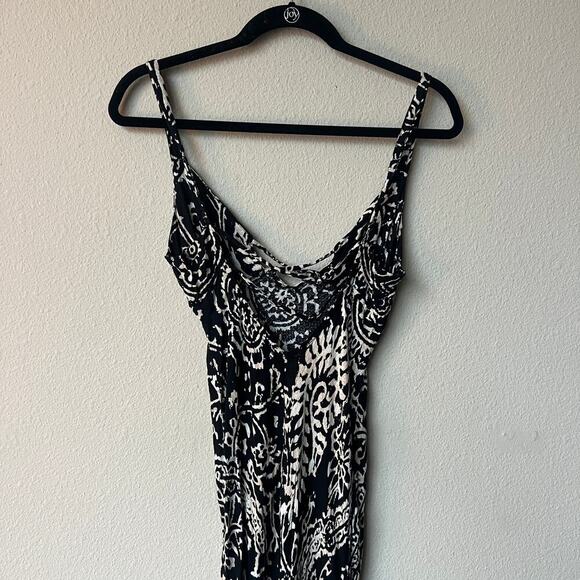Free People Mystical Mindset Black Cream Paisley Maxi Dress Size M - Picture 4 of 6